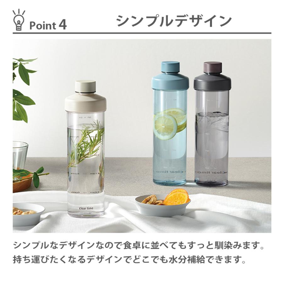 ウォーターボトル タイムマーカー 1L 1.0L 1000ml 時間 メモリ 水筒 クリアタイム エニウェアボトル リマインダーボトル モチベーションボトル 和平フレイズ | 和平フレイズ | 10