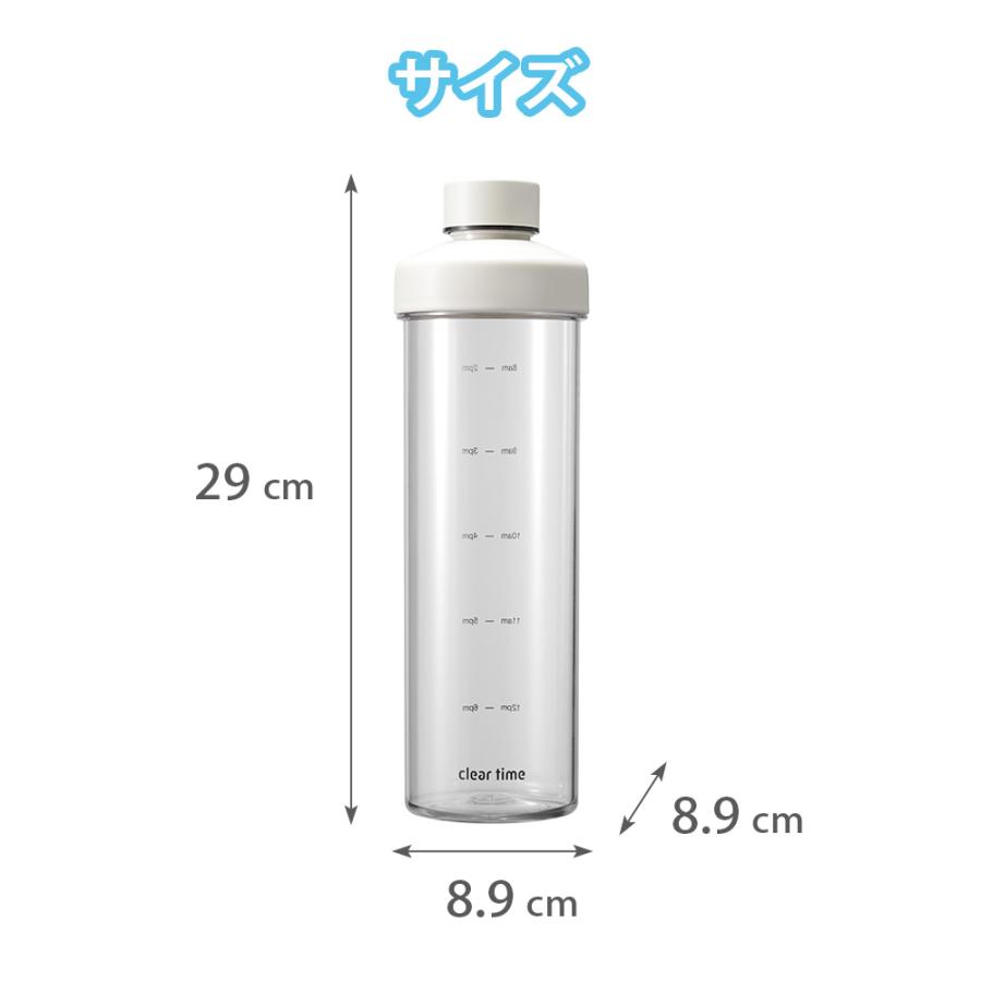 ウォーターボトル タイムマーカー 1L 1.0L 1000ml 時間 メモリ 水筒 クリアタイム エニウェアボトル リマインダーボトル モチベーションボトル 和平フレイズ | 和平フレイズ | 12