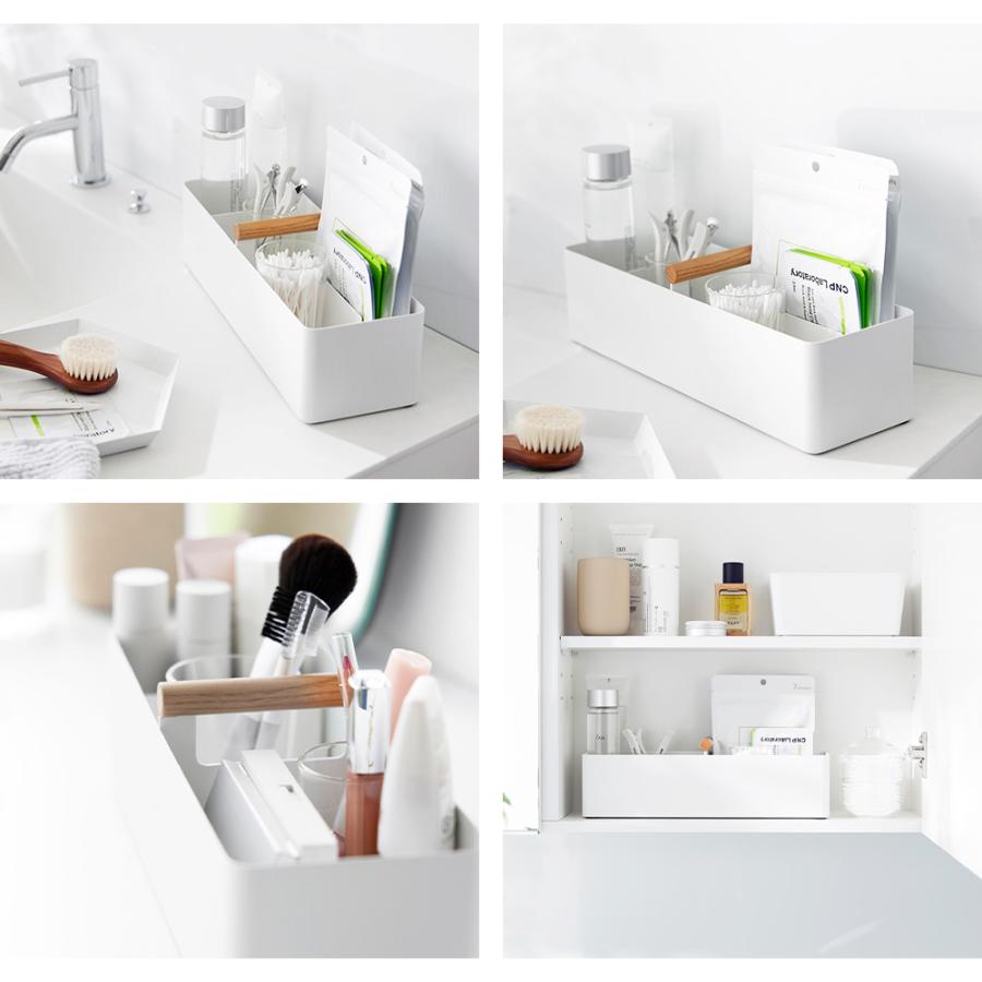 山崎実業 tosca ハンドル付きスリム収納ボックス トスカ 収納ケース 洗面所 小物入れ 救急箱 メイクボックス 大容量 バスケット 取手付き コスメ収納 薬箱 | tosca（山崎実業） | 05