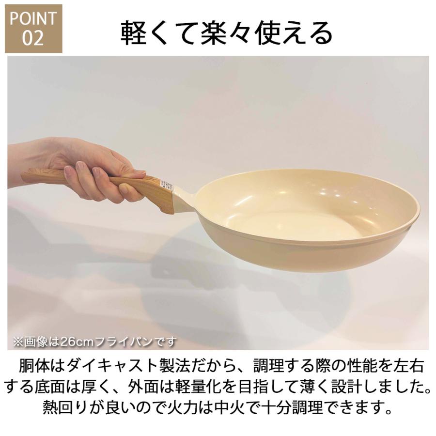 フライパン 26cm マルチパン ガス IH ガス火 セラミック ホワイト
