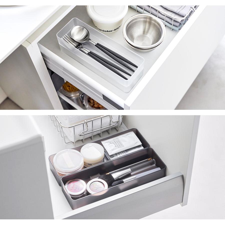 山崎実業 tower 縦横重ねられる引き出し整理収納ケース タワー L 2個組 クリアケース トレー スタッキング カトラリー 文房具 コスメ | tower | 07