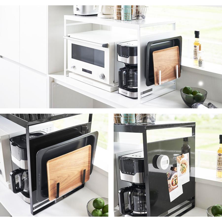 山崎実業 tower スチールパネル付きレンジラック タワー W75 レンジラック 幅65cm以上 電子レンジ 大型 棚 マグネット 収納 フック | tower | 06