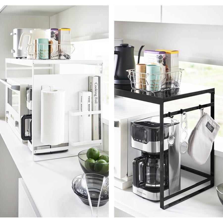 山崎実業 tower スチールパネル付きレンジラック タワー W75 レンジラック 幅65cm以上 電子レンジ 大型 棚 マグネット 収納 フック | tower | 07