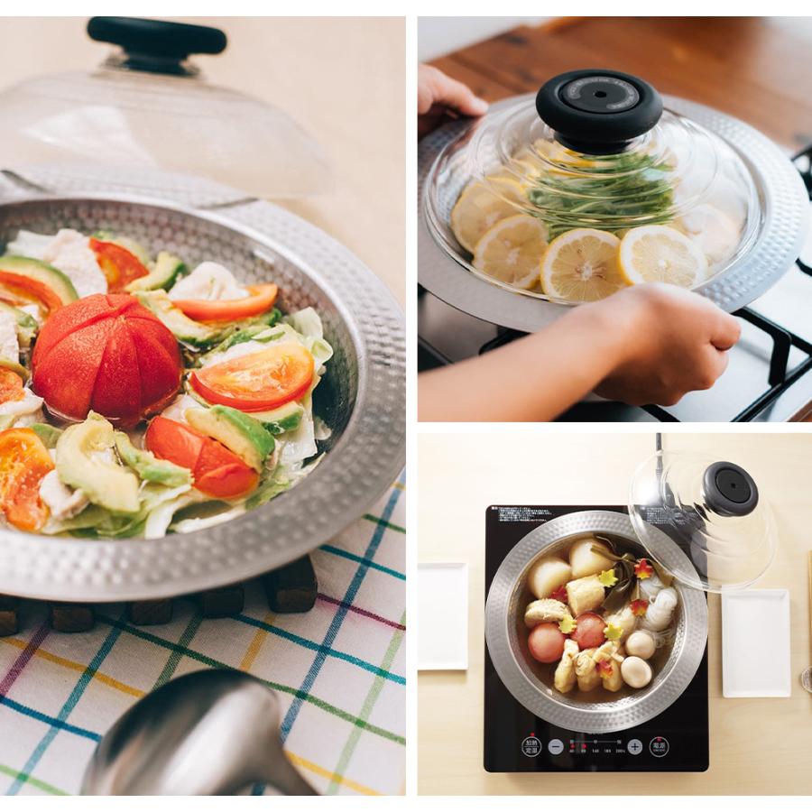 HARIO（ハリオ） ステンレス鍋 26cm 雪平鍋 フタがガラスのIH対応