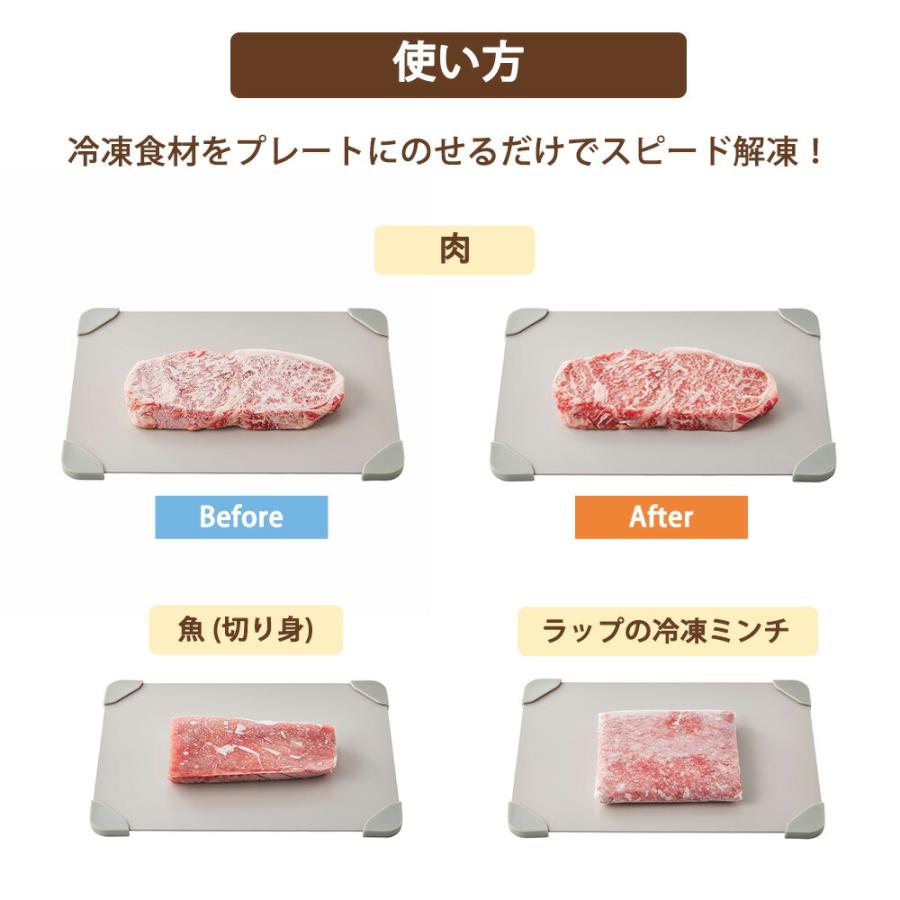 解凍プレート Toffy プレート 急速解凍 スピード解凍 解凍 粗熱 お弁当 粗熱取り 滑り止め 放熱 魚 刺身 肉 エコ 調理器具 自然解凍 冷凍食品 業務用 家庭用 | Toffy | 02