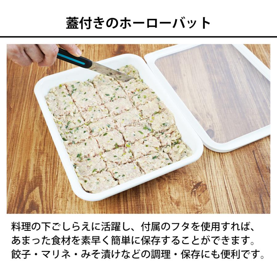富士ホーロー ホーロー バット 蓋付き Mサイズ 料理 下ごしらえ 揚げ物