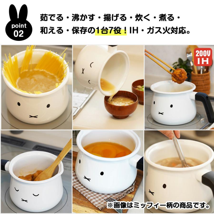 富士ホーロー 1台7役 マルチポット 16cm 片手鍋 ガラス蓋 ボリス