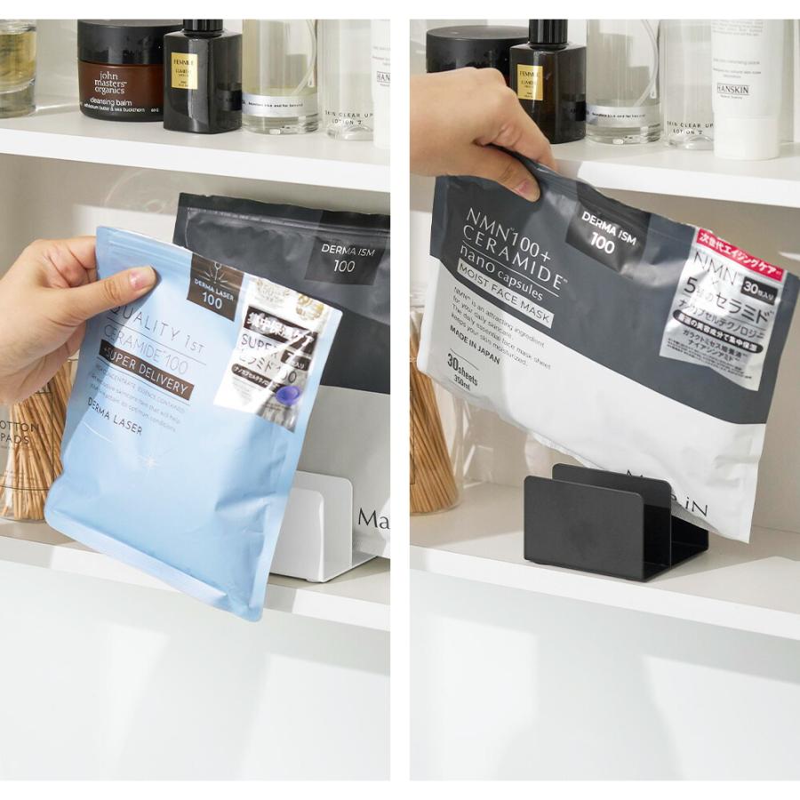 山崎実業 tower フェイスマスクスタンド タワー シートマスク フェイスパック スタンド 仕切り 立て スキンケア パック 個包装 コスメ収納 洗面鏡中 引き出し | tower | 06