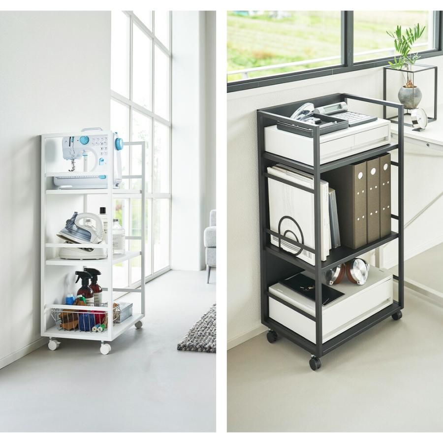 山崎実業 tower 目隠しワゴン タワー L 公式 ハンドル キャスター付き ワゴン 3段 ランドセルラック 大容量 フック付き 収納ワゴン デスク ランドセルワゴン | tower | 06