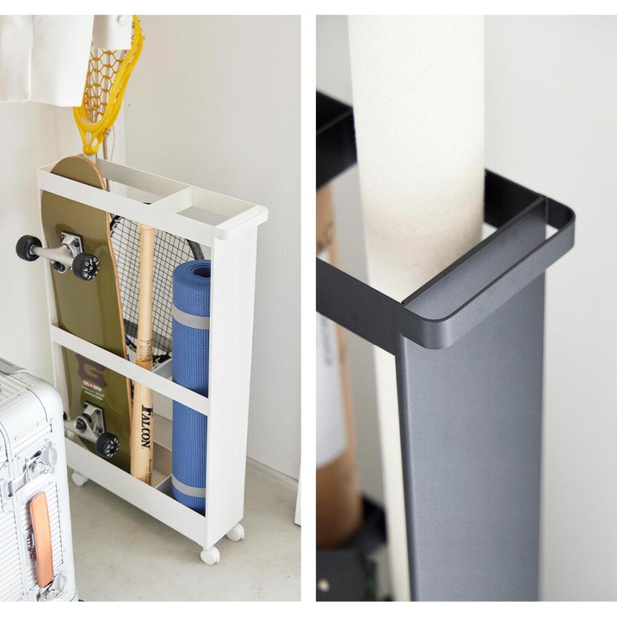 山崎実業 tower キャスター付き長物収納スリムワゴン タワー 公式 ポスター タペストリー ラケット スケートボード スケボー スタンド ラック ほうき 掃除用品 | tower | 07