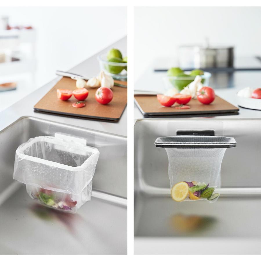 山崎実業 tower フィルムフック折りたためる水切りネットホルダー タワー 水切りネット ポリ袋ホルダー 生ごみ ゴミ入れ 水切り 浮かせる 三角コーナー | tower | 04