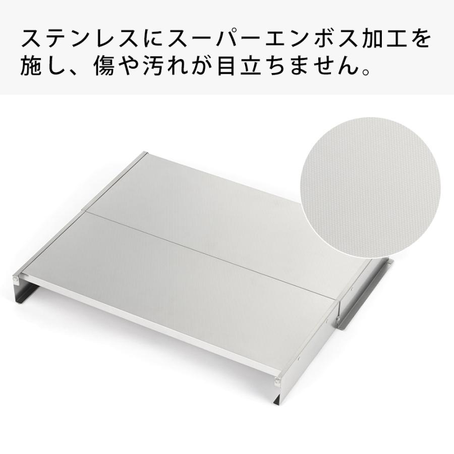 折りたたみ式 ステンレス コンロカバー スーパーエンボス 60cm 3口 レンジカバー ガスレンジカバー ヨシカワ 調理スペース 作業台 油跳ね 猫ガード 日本製 | ヨシカワ | 03