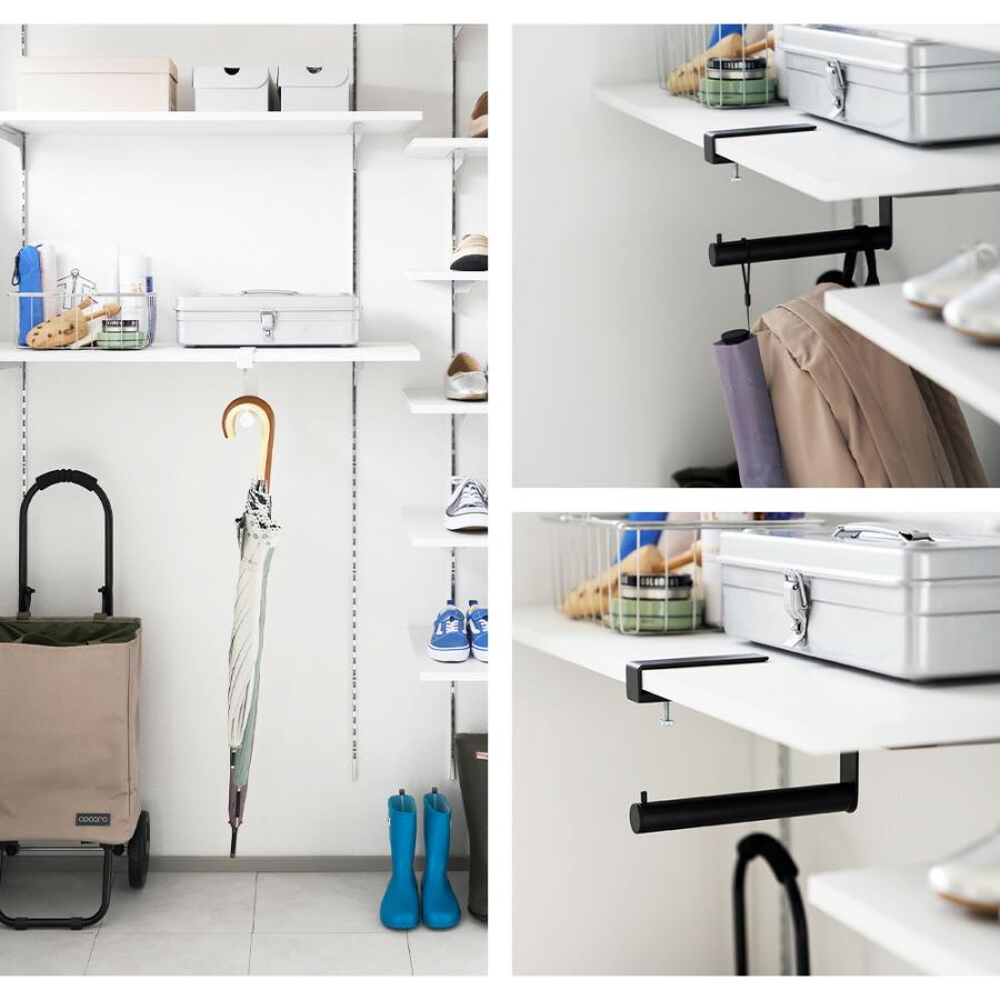 山崎実業 tower 下駄箱中ハンギング傘立て タワー 公式 調節ネジ ハンガー フック 長傘 折りたたみ傘 日傘 レインコート掛け 傘立て アンブレラハンガー 傘掛け | tower | 06