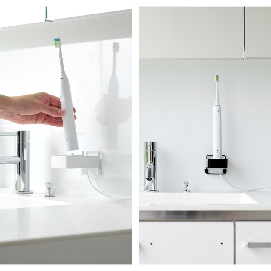 山崎実業 tower フィルムフック電動歯ブラシ用充電器ラック タワー 公式 歯ブラシ ホルダー 電動歯ブラシ立て 電動歯ブラシ置き ラック 置台 浮かせる 衛生的 | tower | 06