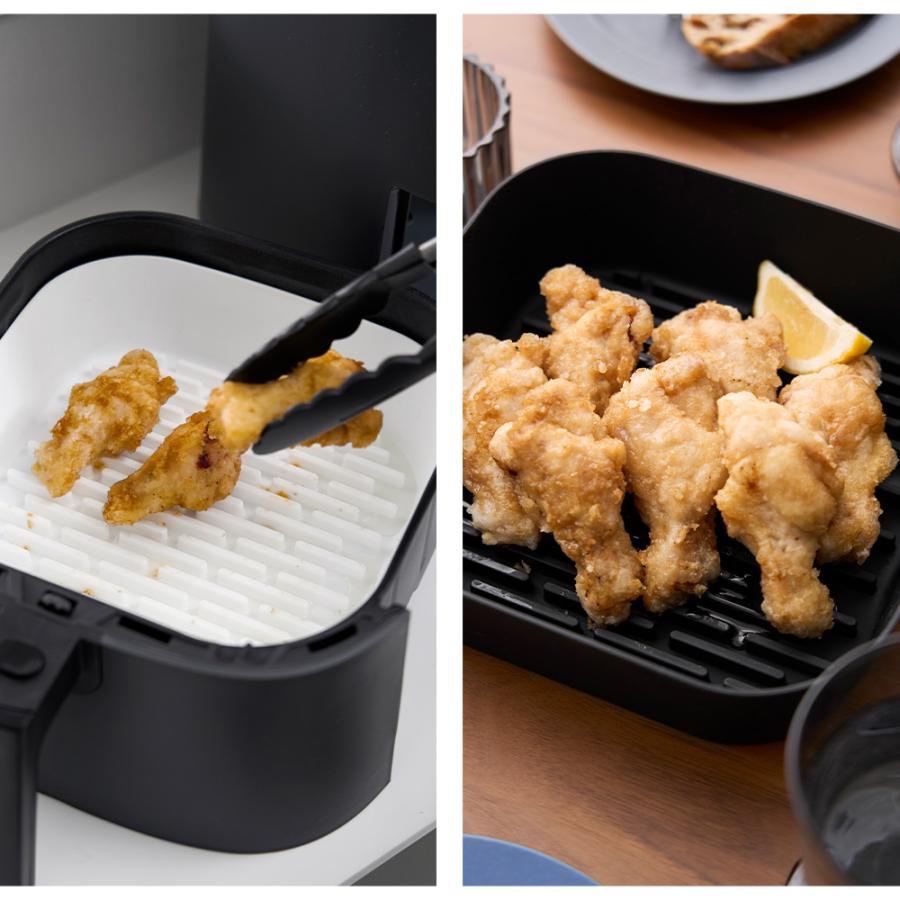 山崎実業 tower ノンフライヤーライナー タワー 21cm 公式 シリコンポット ノンオイルフライヤー シリコン 耐熱 揚げ物 エアフライヤー カバー 保護 耐熱 | tower | 07