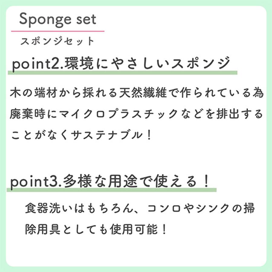 キッチンスポンジ polku ポルク スポンジ 3個セット 圧縮 セルローススポンジ 水で膨らむ エコスポンジ 吸水 弾力 食器洗い シンク コンロ 掃除 天然繊維 | 丸眞 | 05