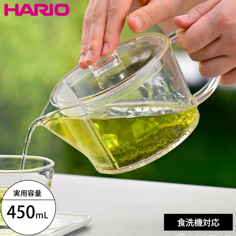 HARIO フィルターイン急須 晶 ハリオ 450ml ティーポット 透明 お茶 緑茶 ティーピッチャー ティーサーバー 耐熱 茶漉し 茶こし フィルター 取り外し可能 | HARIO