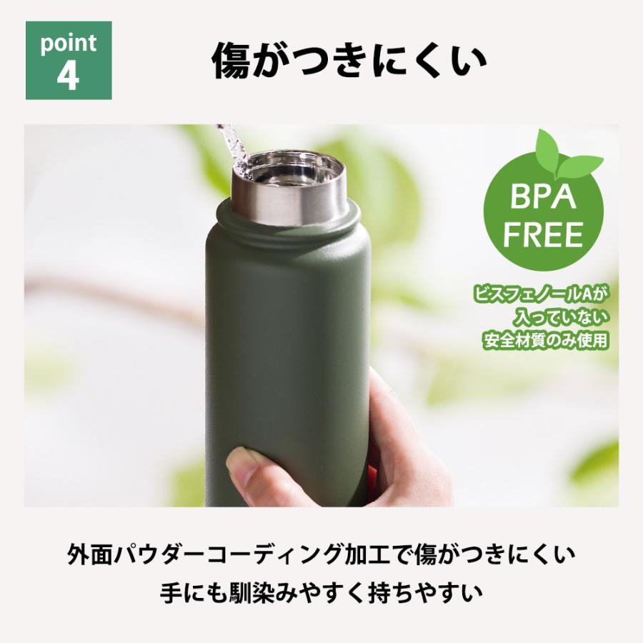 炭酸ボトル 水筒 500ml 保冷 保温 ボトル スポーツドリンク対応 炭酸兼用 ステンレスボトル スクリュー栓 ククナ 真空断熱 ステンレス BPAフリー ビール | apide | 08