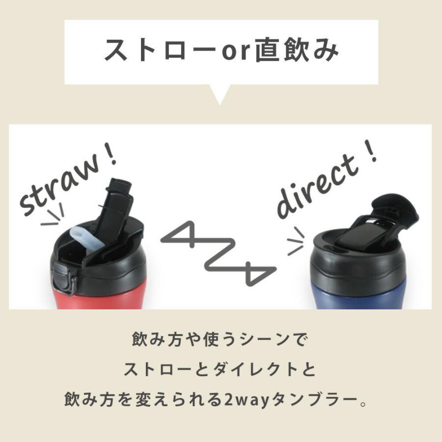 イエロースタジオ 2Way ステンレスタンブラー 400ml ストロー