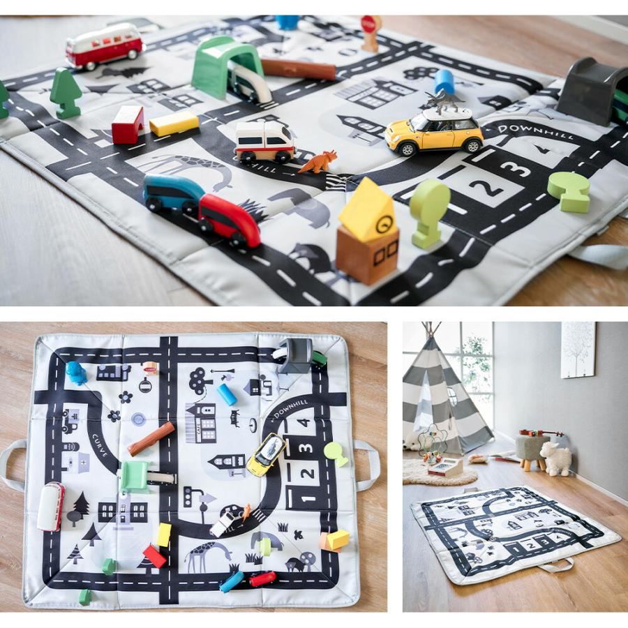 山崎実業 tower プレイマットにもなるおもちゃ収納 タワー 公式 収納ケース プレイマット キッズマット 折りたたみ キッズラグ 折り畳み おもちゃ入れ 玩具 | tower | 06