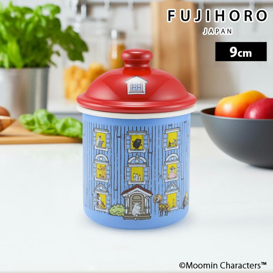 ムーミンハウス キャニスター 9cm キャニスター ホーロー 調味料 蓋 フタ 容器 保存容器 砂糖 塩 珈琲 コーヒー ストッカー 琺瑯 かわいい 富士ホーロー | 富士ホーロー