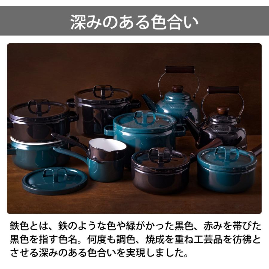 富士ホーロー 片手鍋 18cm 鍋 ガス 直火 IH対応 匠シリーズ 2.2L 蓋