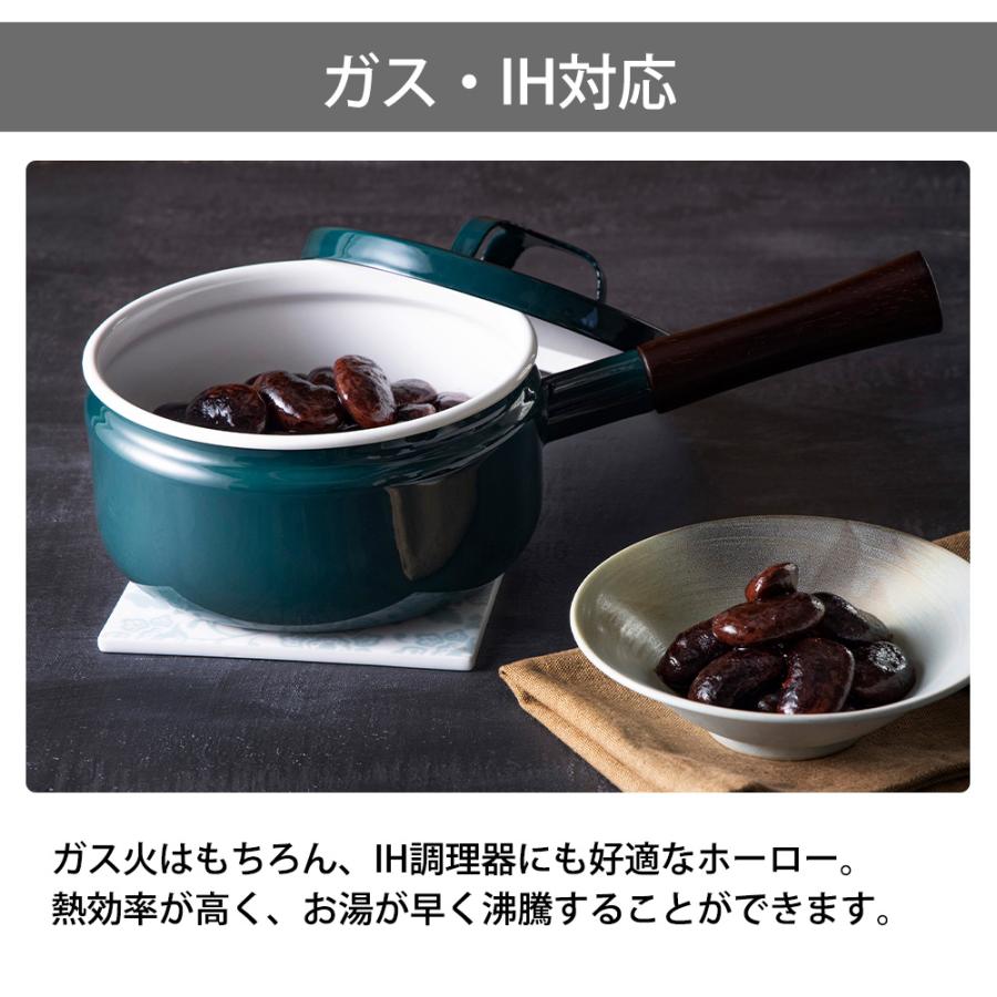 富士ホーロー 片手鍋 18cm 鍋 ガス 直火 IH対応 匠シリーズ 2.2L 蓋