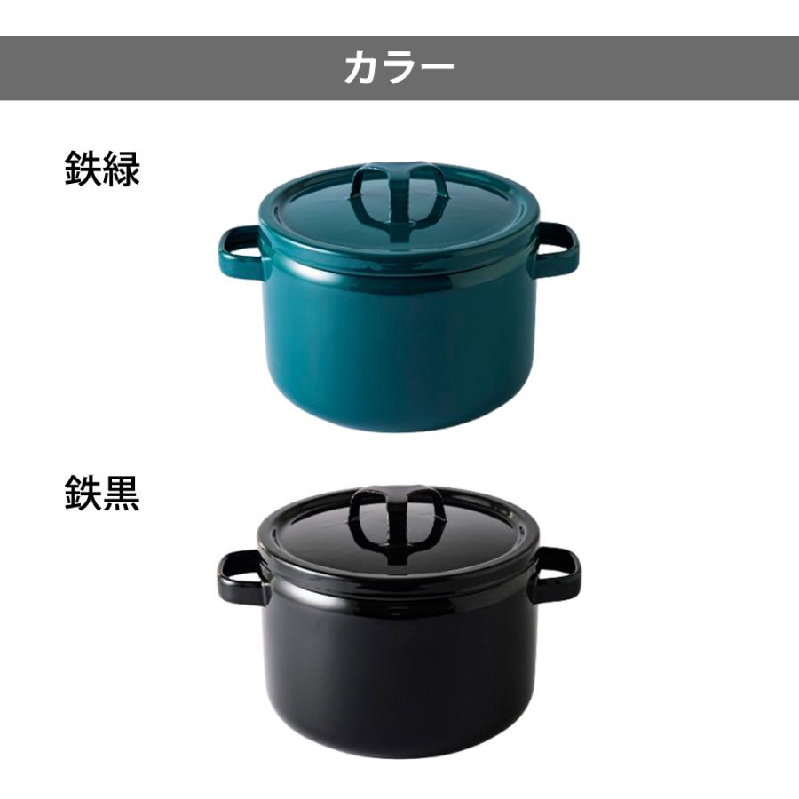 富士ホーロー 両手鍋 22cm 鍋 深型 ガス 直火 IH対応 匠シリーズ 5.6L