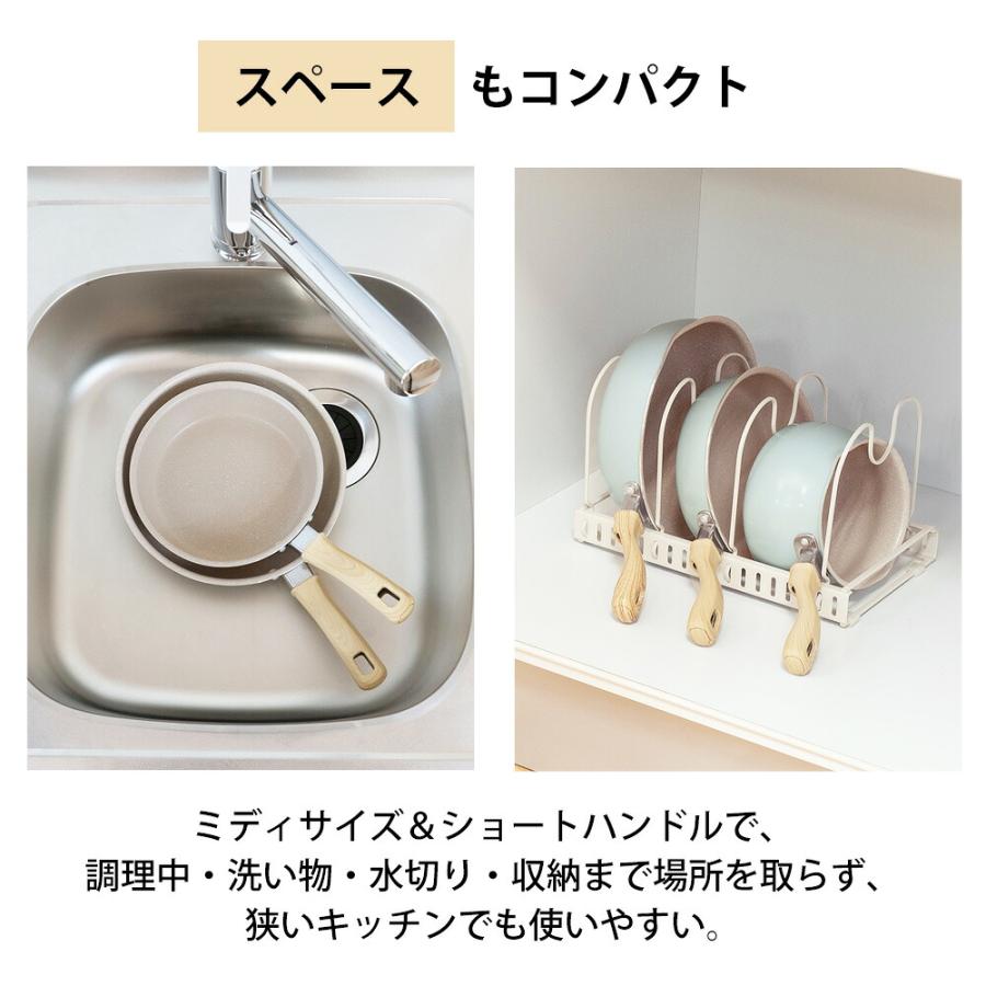 フライパン 18cm 22cm IH対応 ガス火 アルミ フッ素加工 浅型 鍋 フッ素樹脂加工 焼く 炒める コンパクト 小さい 1〜2人分 お弁当作り ミディーズ 和平フレイズ | 和平フレイズ | 06