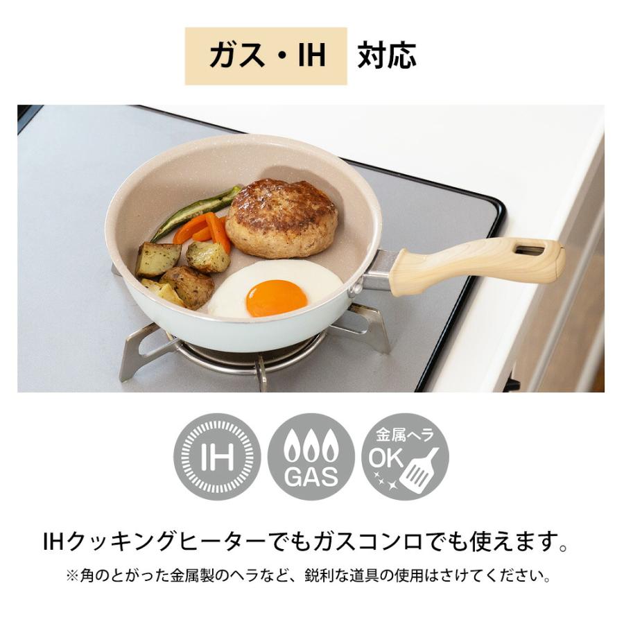 フライパン 18cm 22cm IH対応 ガス火 アルミ フッ素加工 浅型 鍋 フッ素樹脂加工 焼く 炒める コンパクト 小さい 1〜2人分 お弁当作り ミディーズ 和平フレイズ | 和平フレイズ | 07