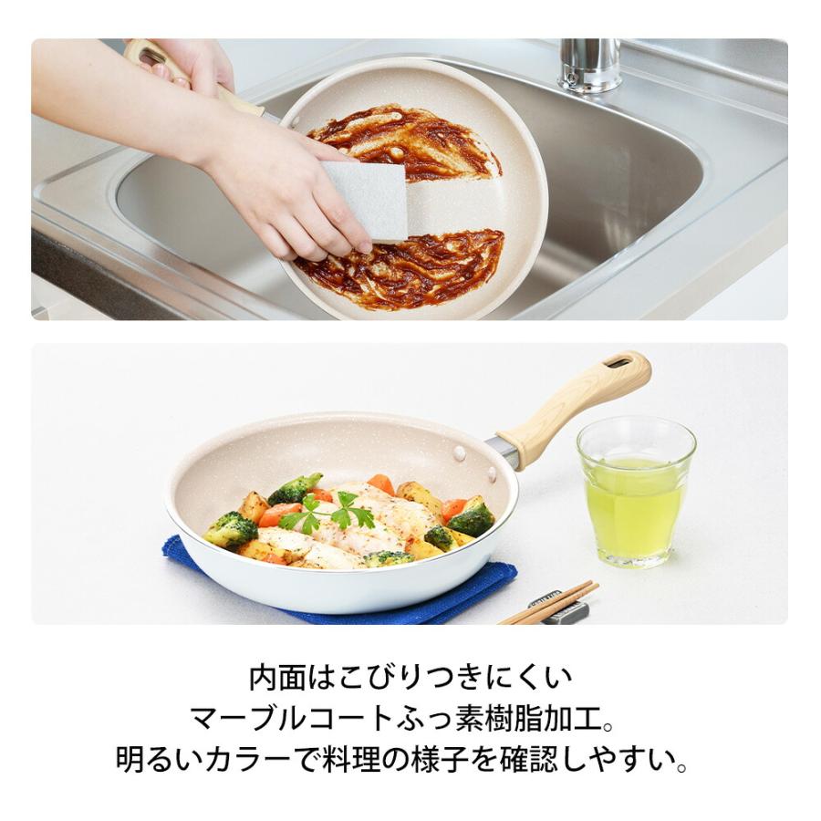フライパン 18cm 22cm IH対応 ガス火 アルミ フッ素加工 浅型 鍋 フッ素樹脂加工 焼く 炒める コンパクト 小さい 1〜2人分 お弁当作り ミディーズ 和平フレイズ | 和平フレイズ | 08