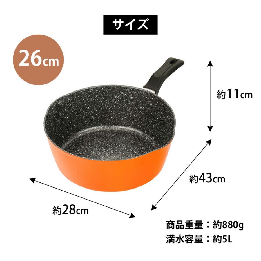 フライパン 深型 20cm 22cm 24cm 26cm ガス IH対応 深い 茹でる 揚げる 煮る 煮物 揚げ鍋 焦げない フッ素加工 注ぎ口 深め マルチパン ギガフッカ 和平フレイズ | 和平フレイズ | 10