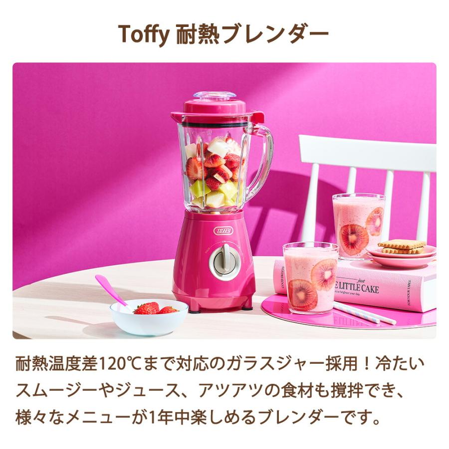 Toffy 耐熱ブレンダー トフィー ミキサー 氷も砕ける ジューサー 電動 フードプロセッサー 撹拌機 ペースト ガラス スムージー ジュース スープ 離乳食 ラドンナ | Toffy | 04