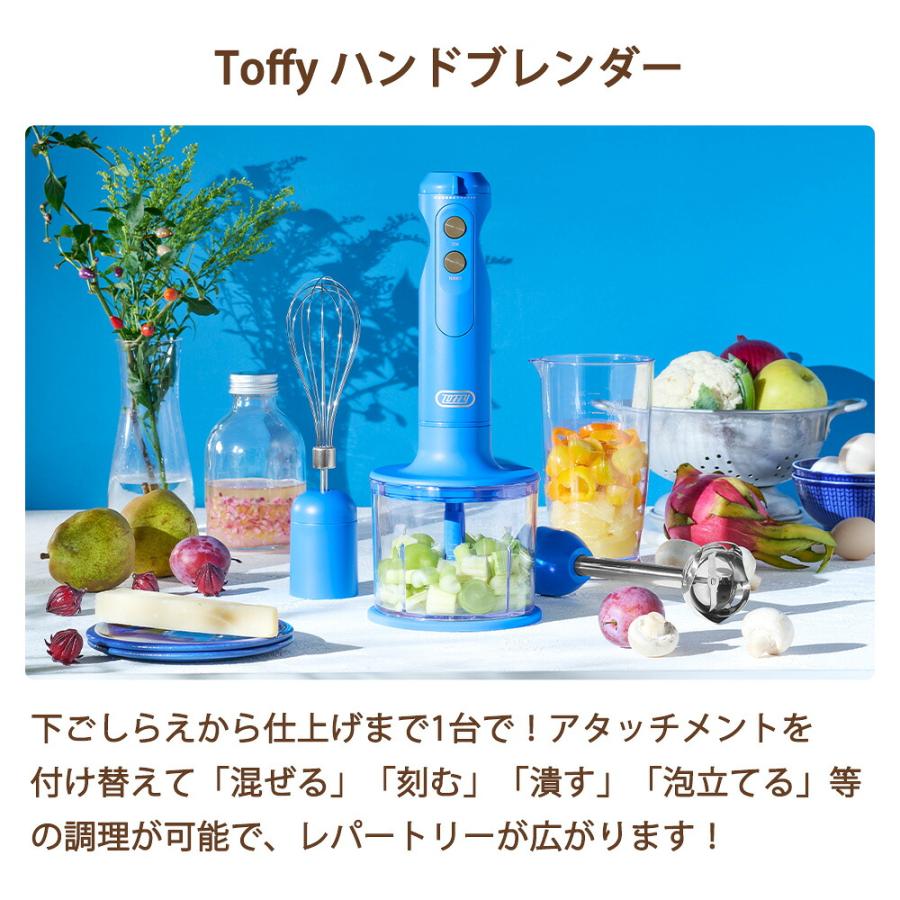 Toffy ハンドブレンダー トフィー ミキサー チョッパー 電動 フードプロセッサー 混ぜる 刻む 潰す 泡立て器 ペースト みじん切り 生クリーム 離乳食 ラドンナ | Toffy | 04