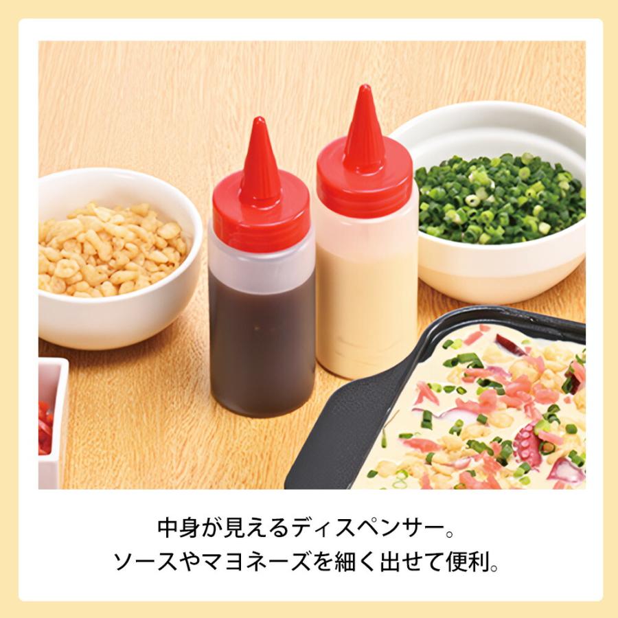 ソースボトル 調味料入れ ソース差し 日本製 詰替え 容器 調味料ボトル たこ焼き お好み焼き マヨネーズ 元祖やきやき ディスペンサー 赤 和平フレイズ | 和平フレイズ | 02