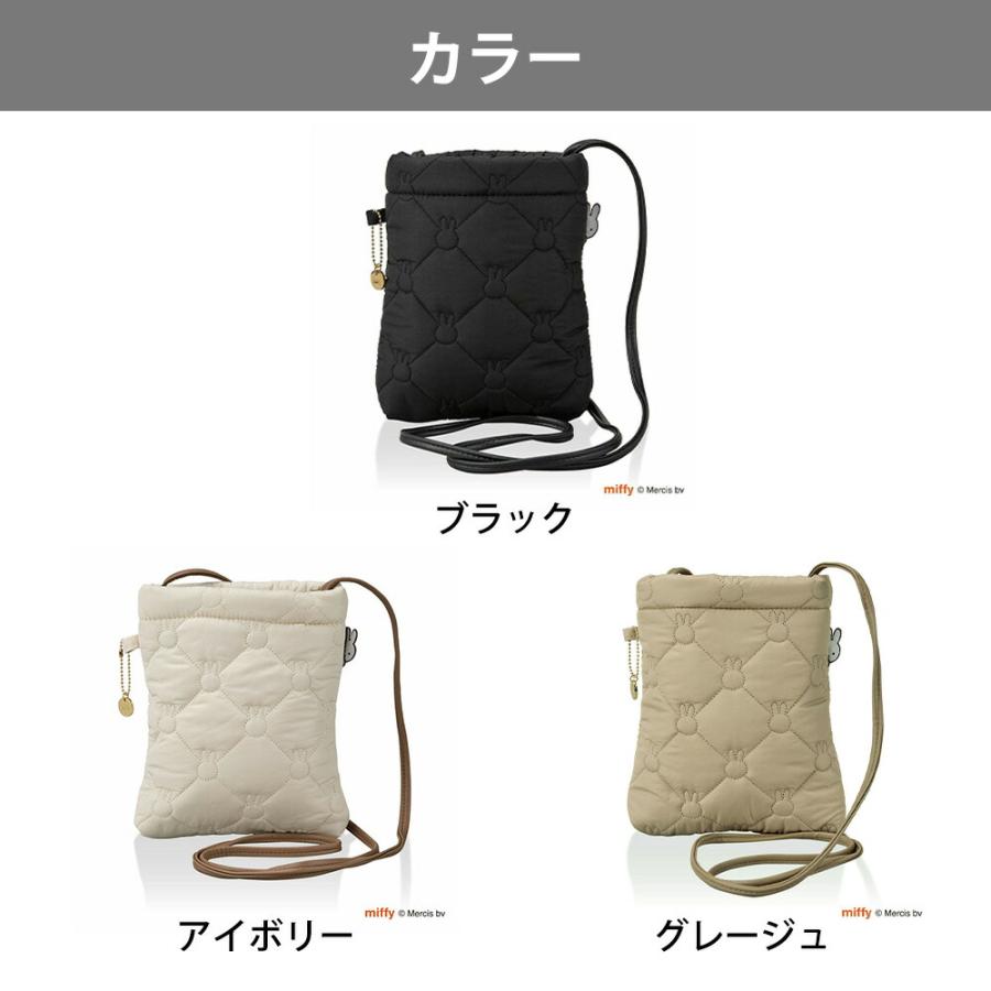 ミッフィー ミニショルダー キルティング miffy ポーチ スマホショルダー レディース 斜めがけ 縦型 ポシェット バッグ 旅行 外出 シフレ チャーム付き かわいい | Siffler | 07