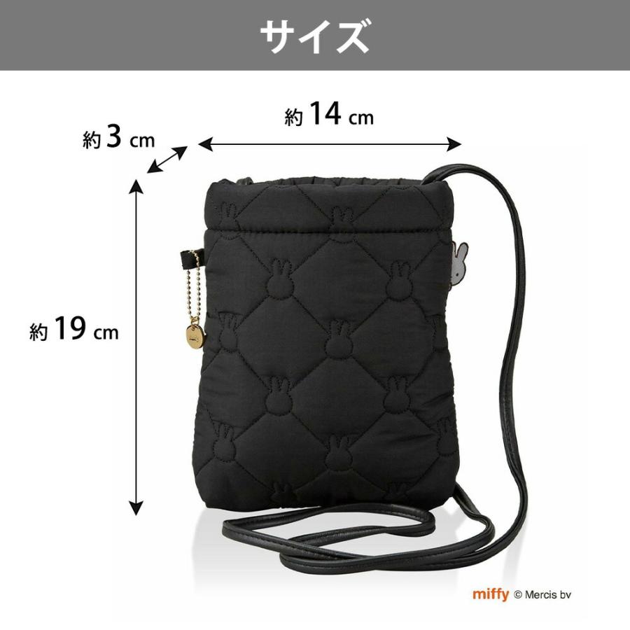 ミッフィー ミニショルダー キルティング miffy ポーチ スマホショルダー レディース 斜めがけ 縦型 ポシェット バッグ 旅行 外出 シフレ チャーム付き かわいい | Siffler | 08
