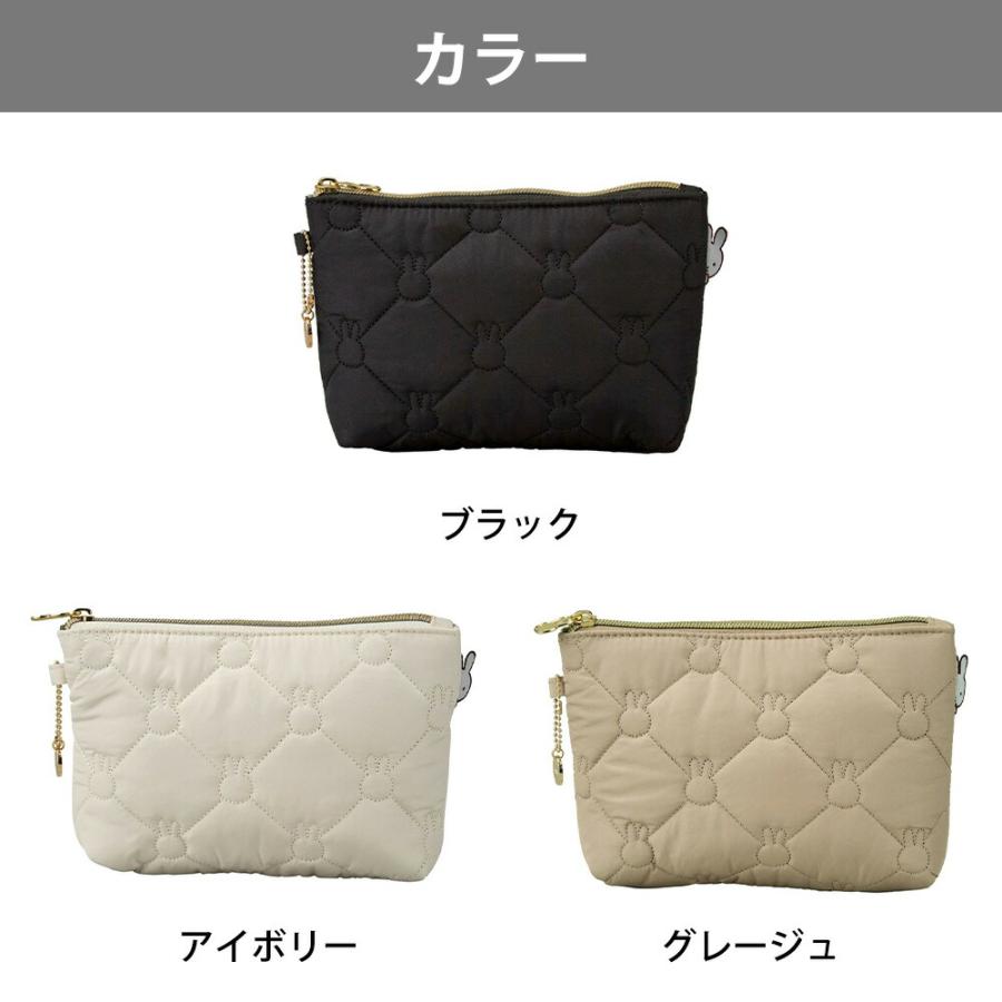 ミッフィー ポーチ M キルティング miffy シフレ レディース キャラクター チャーム付き 小さめ 小物入れ 可愛い コスメ トラベル 化粧品 おしゃれ かわいい | Siffler | 07