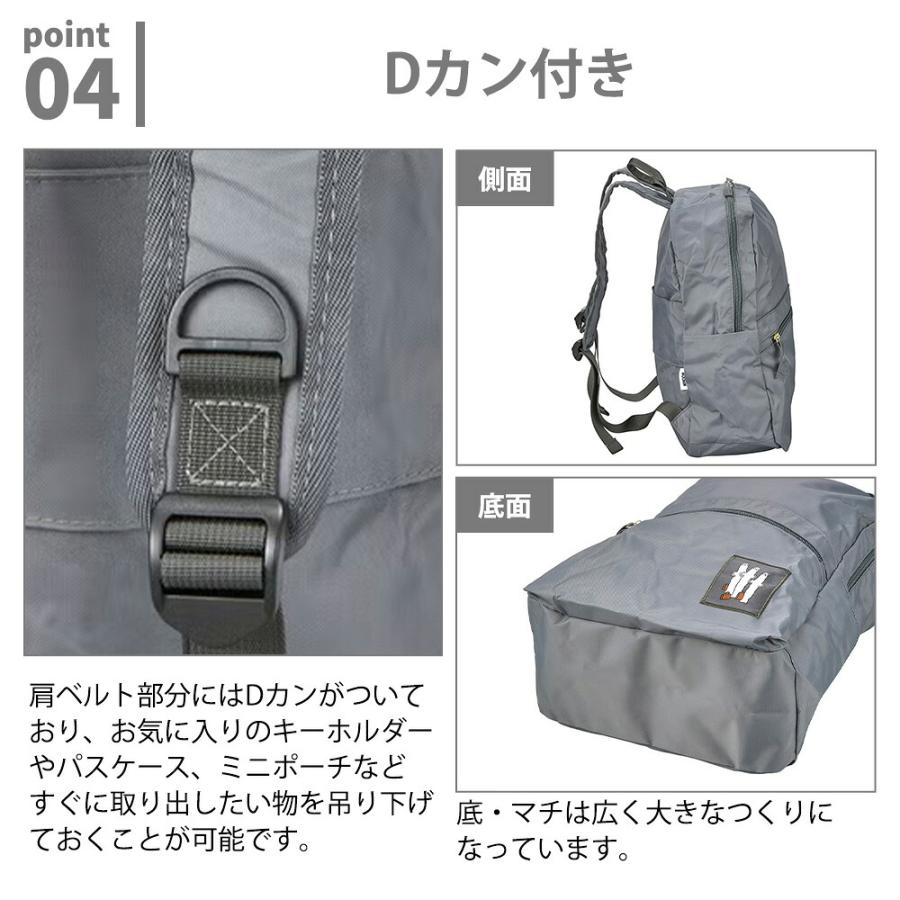 ムーミン 折りたたみリュック 収納袋付き リトルミイ ニョロニョロ スナフキン 軽量 大容量 15L A4 リュックサック コンパクト 持ち運び キャリーオン シフレ | Siffler | 07