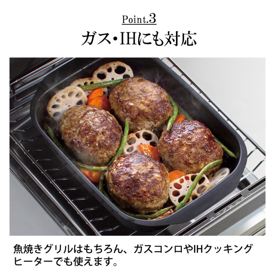 和平フレイズ グリルパン 魚焼きグリル フタ付き 直火 IH対応 17×22cm