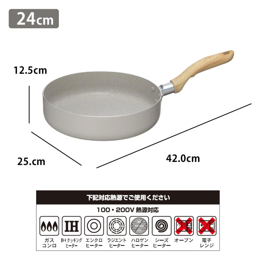和平フレイズ フライパン 深型 24cm ガラス蓋付き ガラス蓋 フタ付