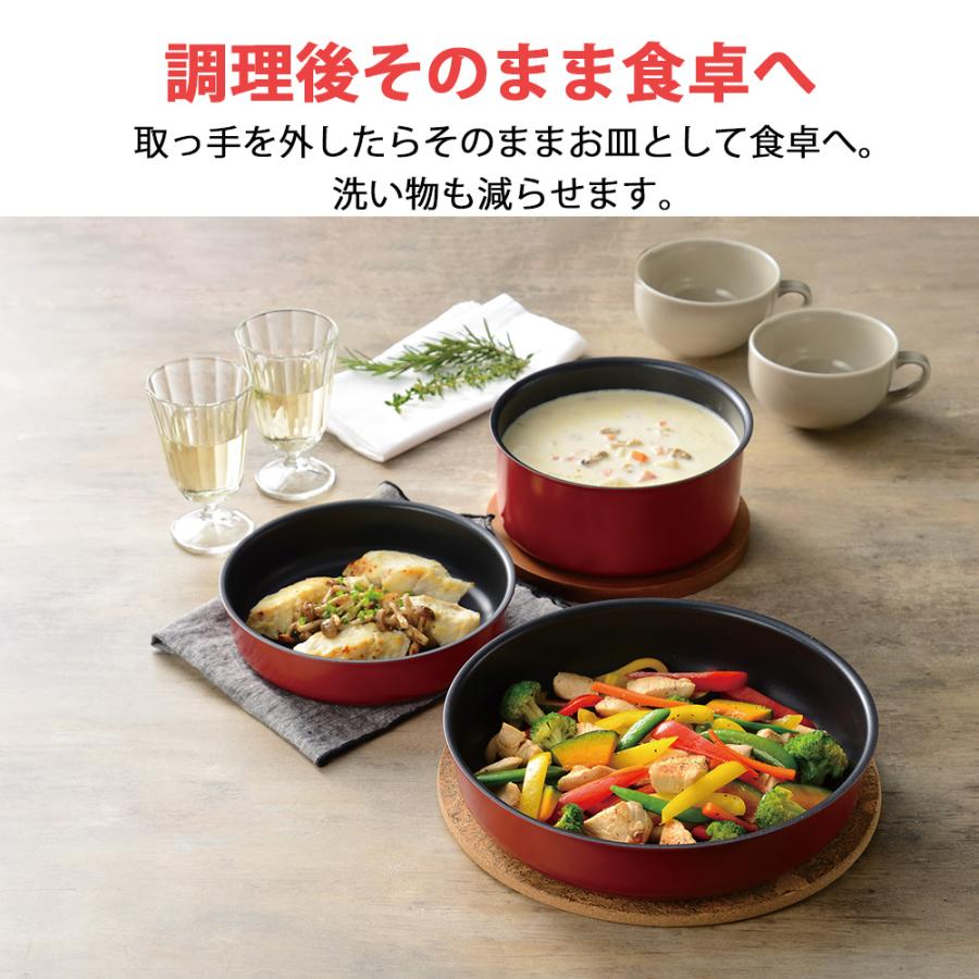 和平フレイズ フライパン 鍋 取っ手が取れる 5点セット ガラス蓋 18cm