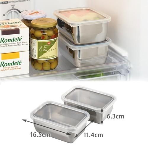 ヨシカワ ステンレス製 ふた付き保存容器2個組 : セレクト・ココ