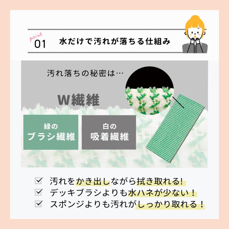 玄関 タイル 壁面 掃除 水拭き グリップ付き 力を入れやすい 拭き掃除 ブラッシングスポンジ玄関タイル用｜select-coco10｜03