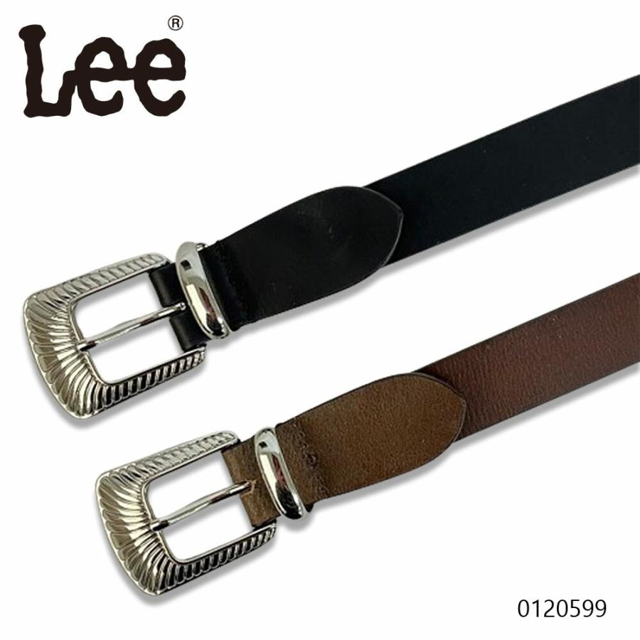 Lee リー 25mm 細み レザーウエスタンベルト 3点尾錠 本革 牛革