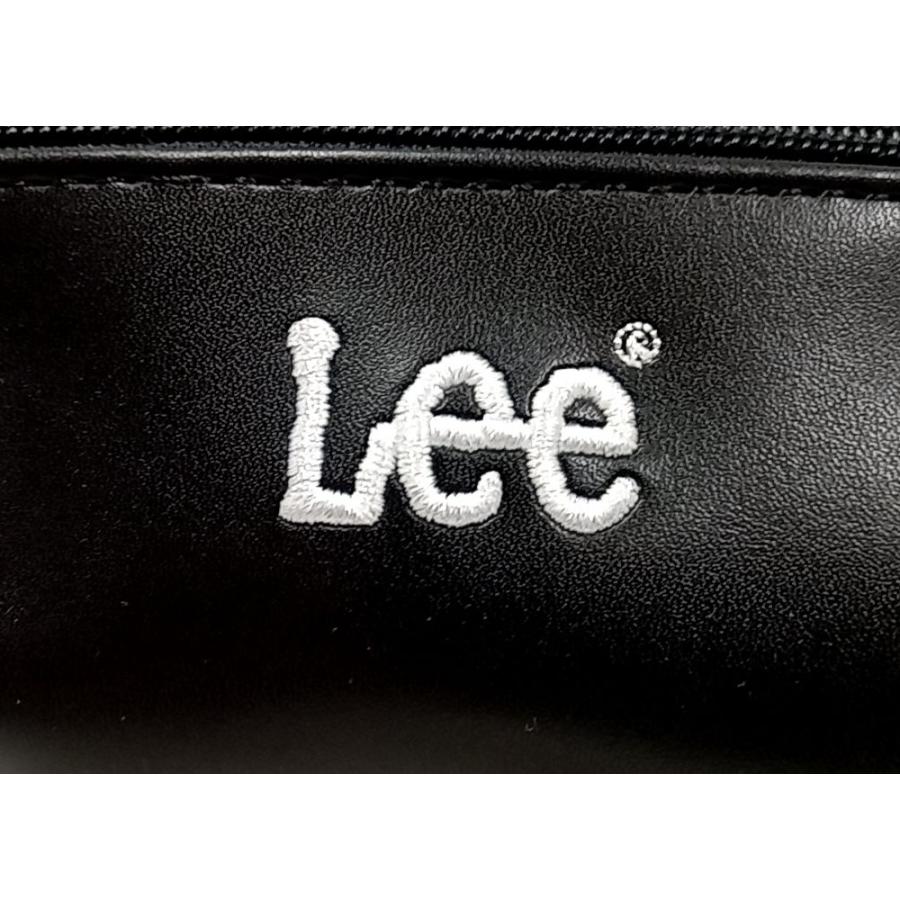 Lee（リー） ペンケース 筆箱 合皮 フェイクレザー 大容量 黒