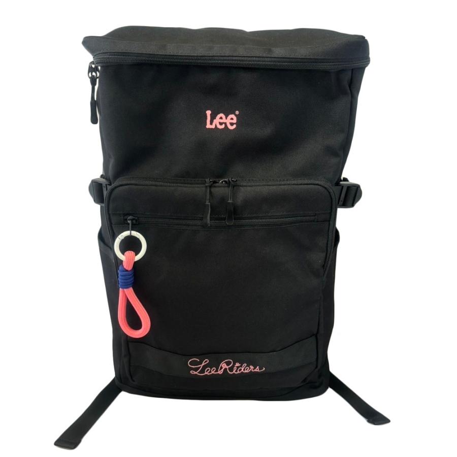 Lee リー リュック ボックス型 多機能 撥水 黒 24L レディース Lee リー リュック ボックス型 多機能 撥水 黒 24L レディース