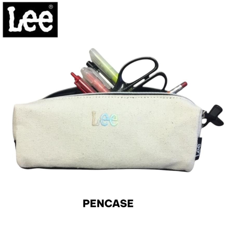 Lee（リー） ダブルペンケース 筆箱 大容量 オフホワイト レインボー