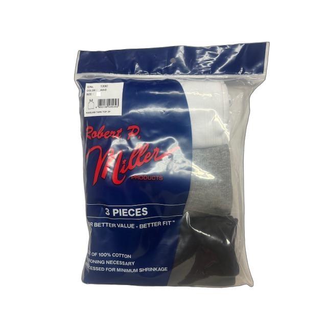 Robert P.Miller ミラー メンズ 3PACKS タンクトップ【3枚組セット】 パネルリブ 無地 ボーダー コットン 綿 アンダーウェア インナー 133C 爆買 | Robert P. Miller | 04