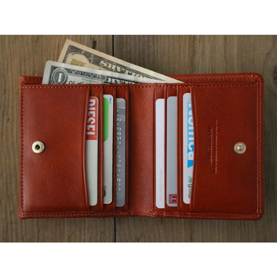 Hawk Company ホークカンパニー 二つ折り財布 イタリアンレザー ボックス型小銭入れ 本革 財布 メンズ レディース 薄い スリム ミニ財布 7250 | Hawk Company | 06